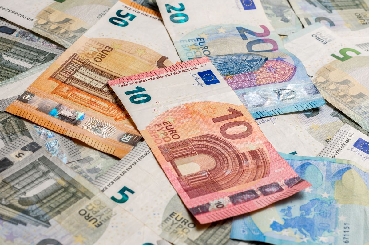 Different euro banknotes