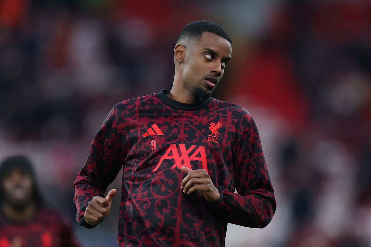 Alexander Isak looks on