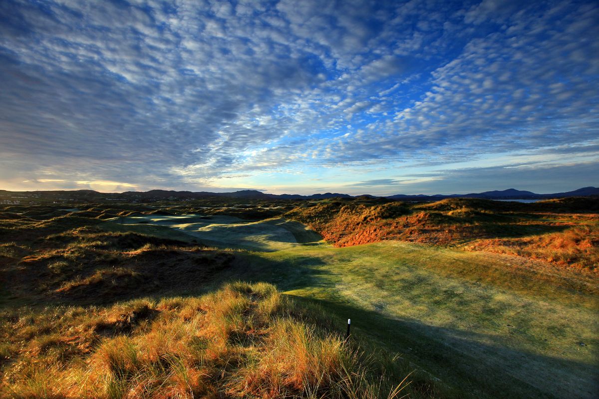 The 463 yards par 4, 2nd hole on the Sandy Hills Course at The Rosapenna Hotel and Golf Resort
