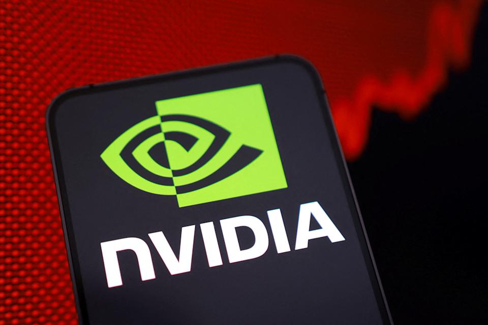 FILE PHOTO: Nvidia logo and rising stock graph are seen in this illustration taken August 27, 2025. REUTERS/Dado Ruvic/Illustration/File Photo