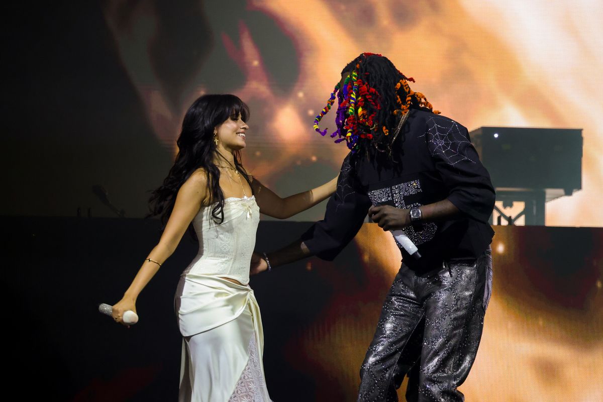Camila Cabello performs with Young Thug at the Coachella Stage during the 2026 Coachella Valley Music and Arts Festival