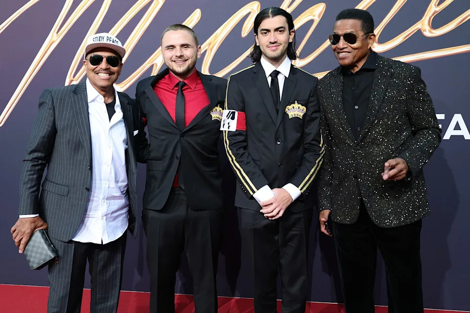 (From left to right): Marlon Jackson, Prince Jackson, Bigi Jackson and Jackie Jackson attend the 'Michael' premiere in Berlin on April 10.Credit: Andreas Rentz/Getty