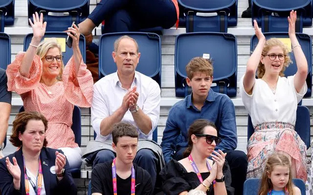 Sophie, Prince Edward, James and Lady Louise watch the England v India Women's hockey match during the 2022 Commonwealth Games at the University of Birmingham Hockey & Squash Centre on August 2, 2022.Credit: Max Mumby/Indigo/Getty