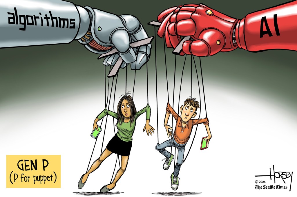 Cartoon by David Horsey.