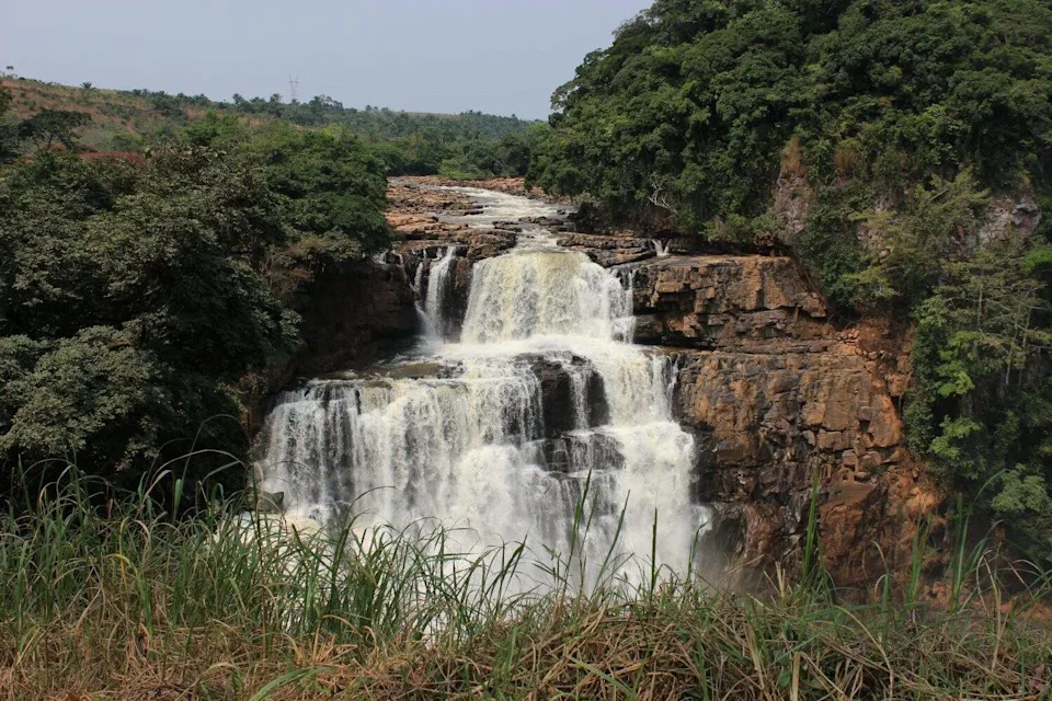 Waterfall in Zongo. Democratic Republic of Congo.