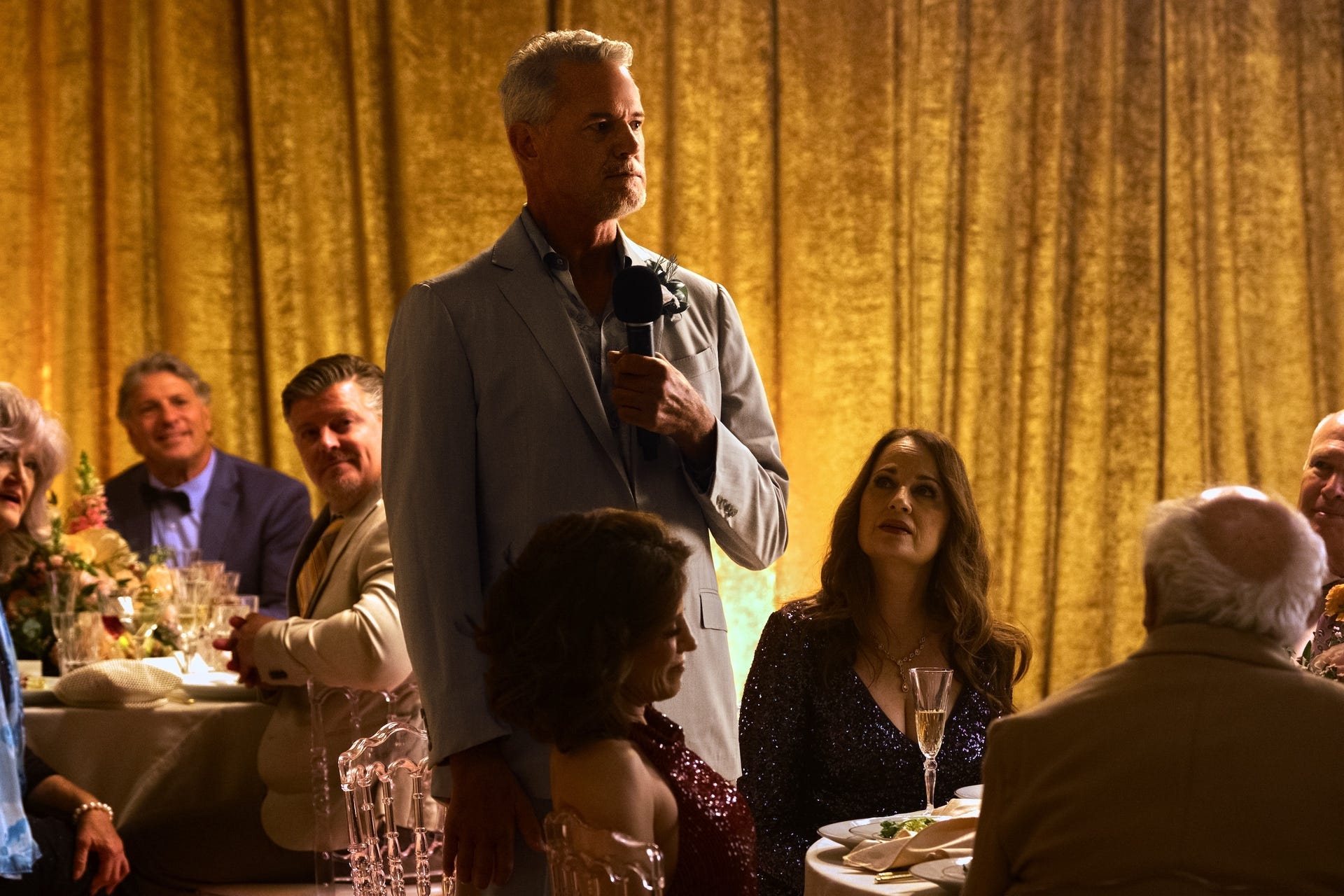 Speech being given at a formal gathering.