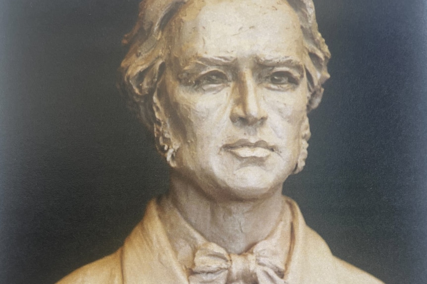 Clay bust of Adam Lindsay Gordon