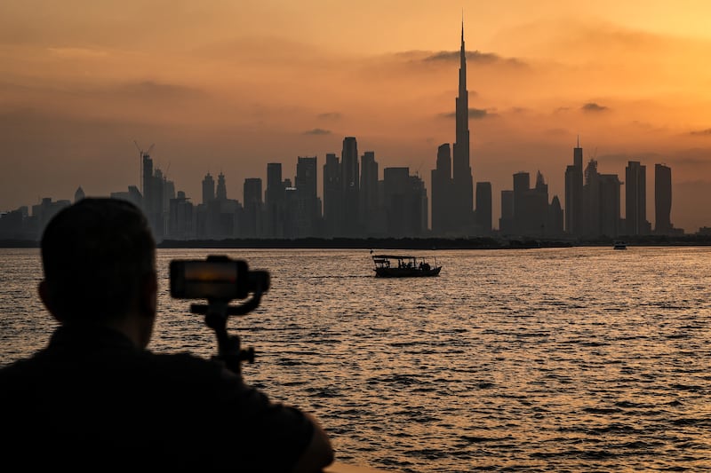 A view from Creek Harbour of the Dubai skyline, with the Burj Khalifa, the world's tallest building. Photograph: Fadel Senna/AFP via Getty Images