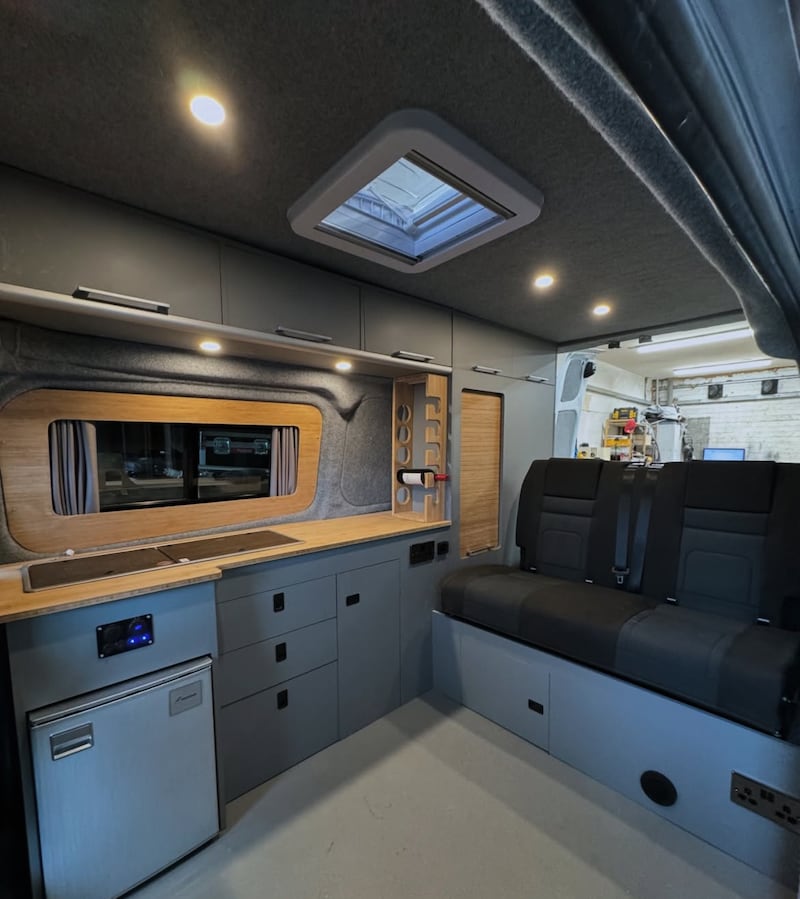 Van interior by Nomad Nester Designs.