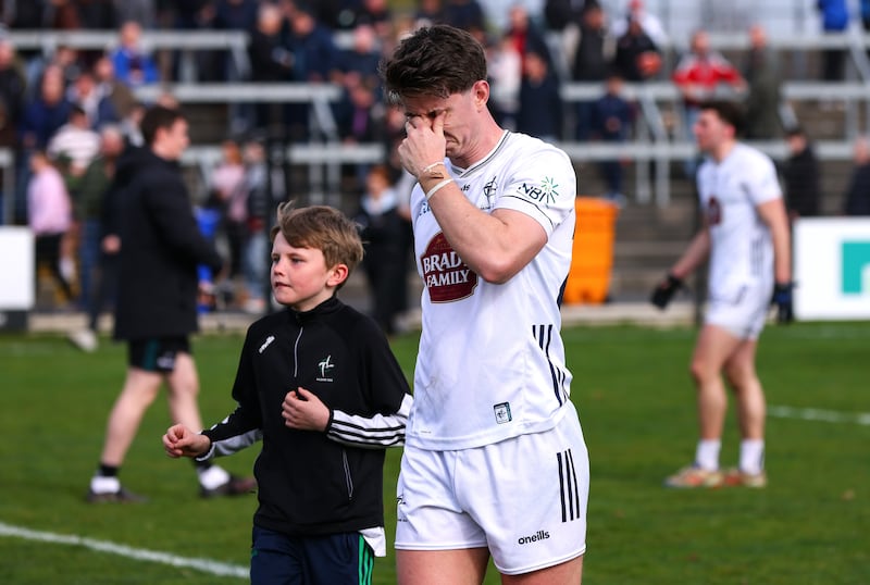 Kildare's Darragh Ryan after defeat to Louth in St Conleth's Park on March 22nd. Photograph: Grace Halton/Inpho