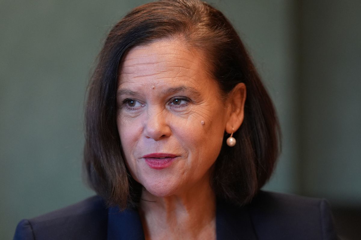 Sinn Fein Leader Mary Lou McDonald in her office in Leinster House, Dublin. 