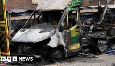 Three charged over Jewish charity ambulance fires - BBC