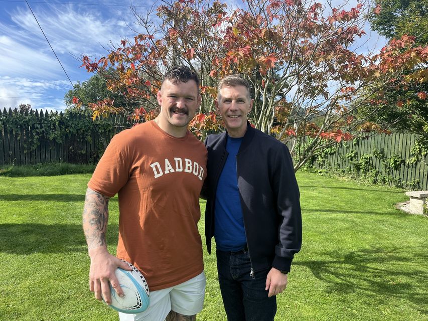 Ireland rugby star Andrew Porter and Dermot Bannon. Photo: RTÉ