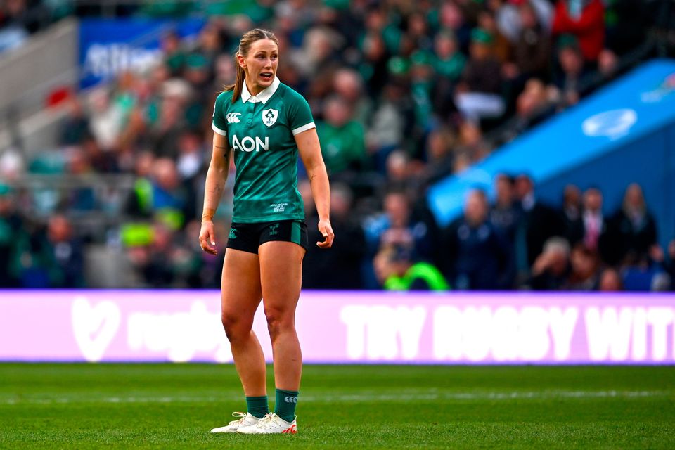 Anna McGann in action for Ireland at Twickenham last Saturday. Photo: Sportsfile