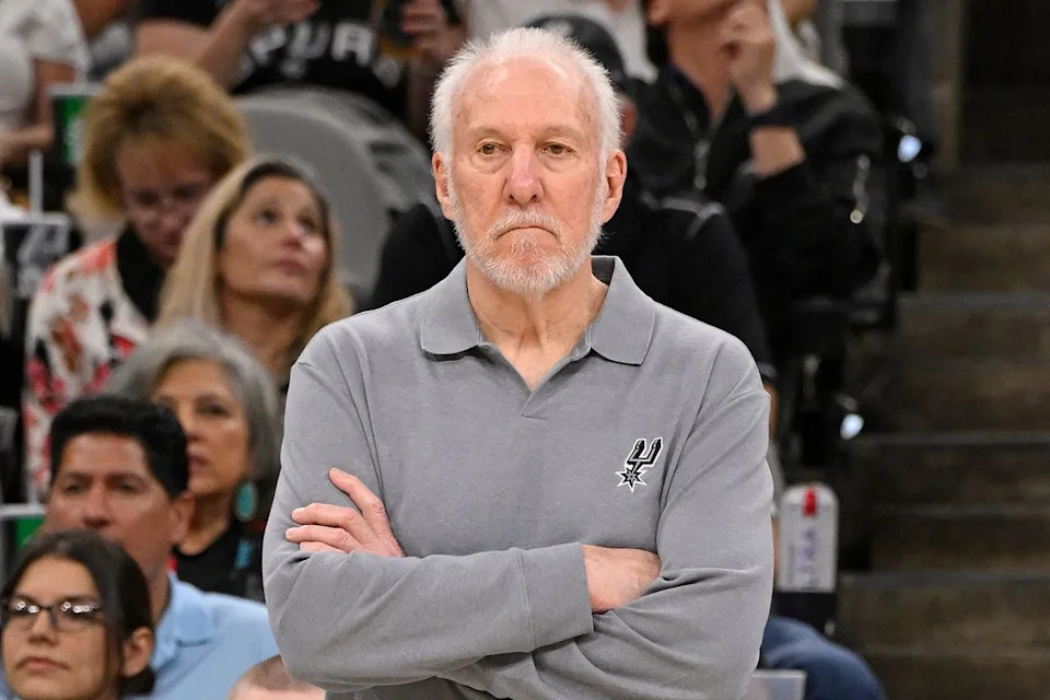Gregg Popovich, the former Head Coach of the San Antonio Spurs, seen in 2024Credit: David DowNBAE via Getty