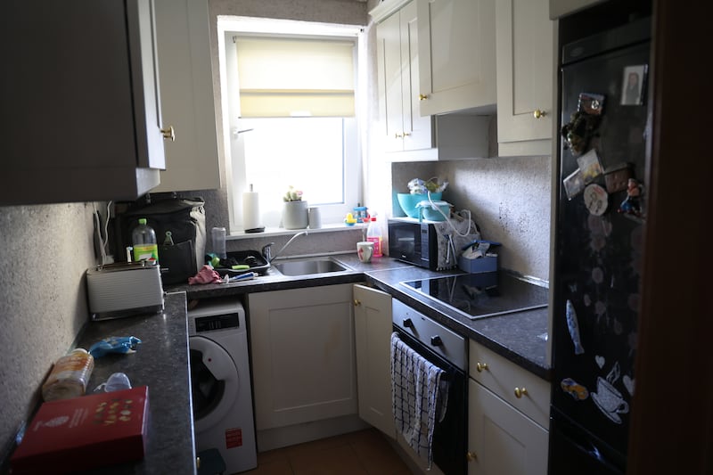  Kitchen of flat occupied by Eileen Nalty in Pearse House. Photo: Bryan O’Brien / The Irish Times  
