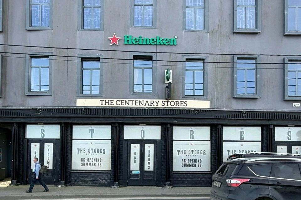 New signage on The Centenary Stores, which will re-open this summer.