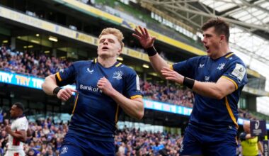 Teams share eight first half tries as home side lead 28-26 – The Irish Times