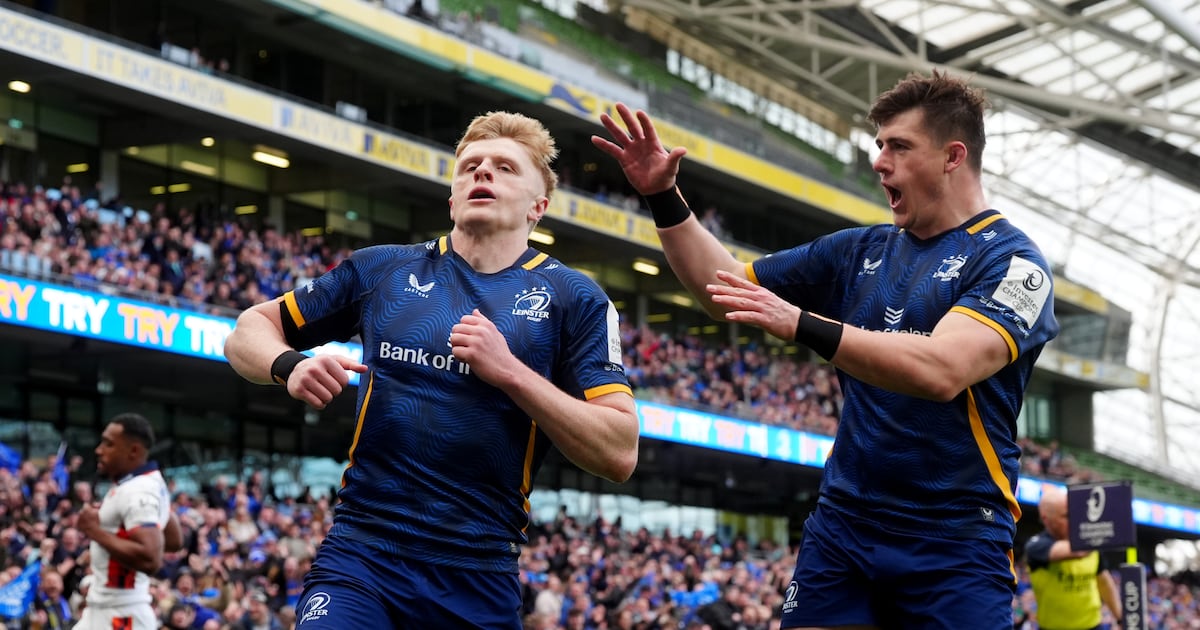 Teams share eight first half tries as home side lead 28-26 – The Irish Times