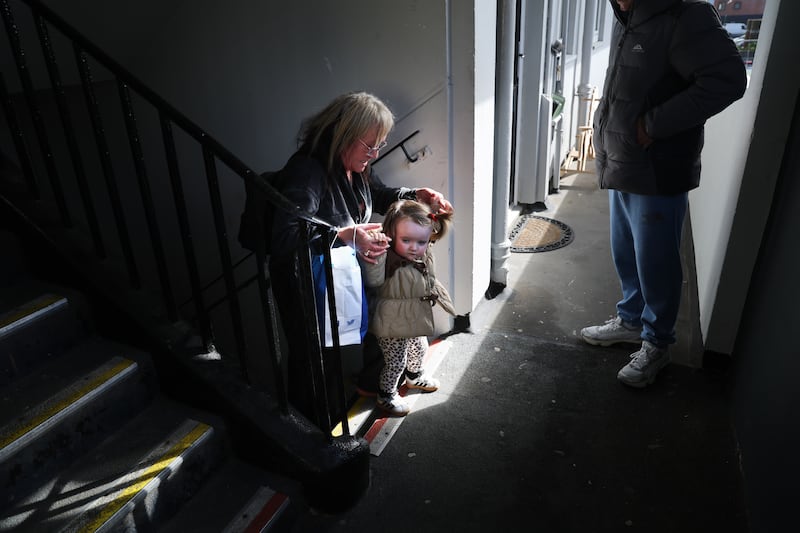 Eileen Nalty and her granddaughter Zia (18 months) at Pearse House. Photo: Bryan O’Brien / The Irish Times  
