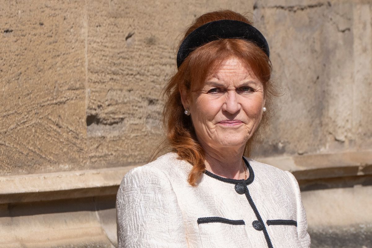 WINDSOR, ENGLAND - APRIL 20: Sarah Ferguson, Duchess of York attends the traditional Easter Sunday Mattins Service at St George's Chapel on April 20, 2025 in Windsor, England. (Photo by Mark Cuthbert/UK Press via Getty Images)