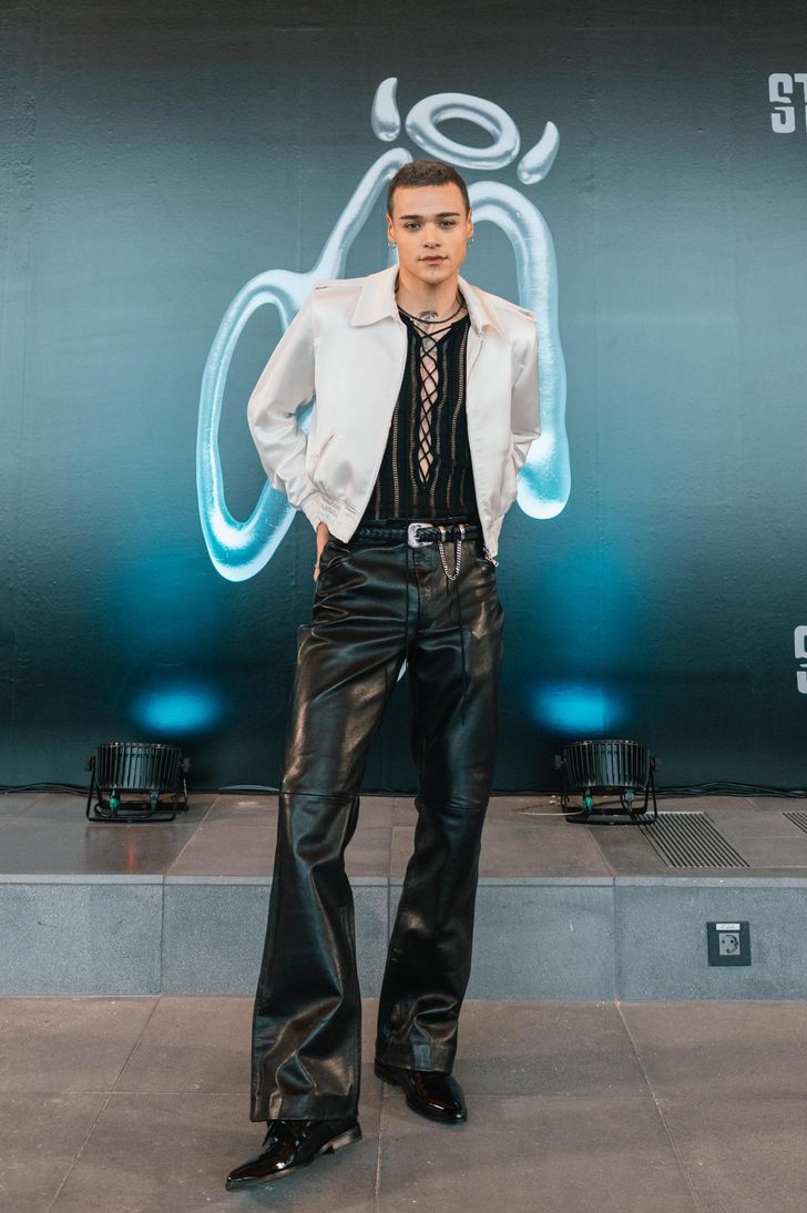 Drew of boy band SANTOS BRAVOS poses during a press event marking the group’s first public appearance in Korea at HYBE headquarters in Seoul, Friday. Courtesy of HYBE Latin America