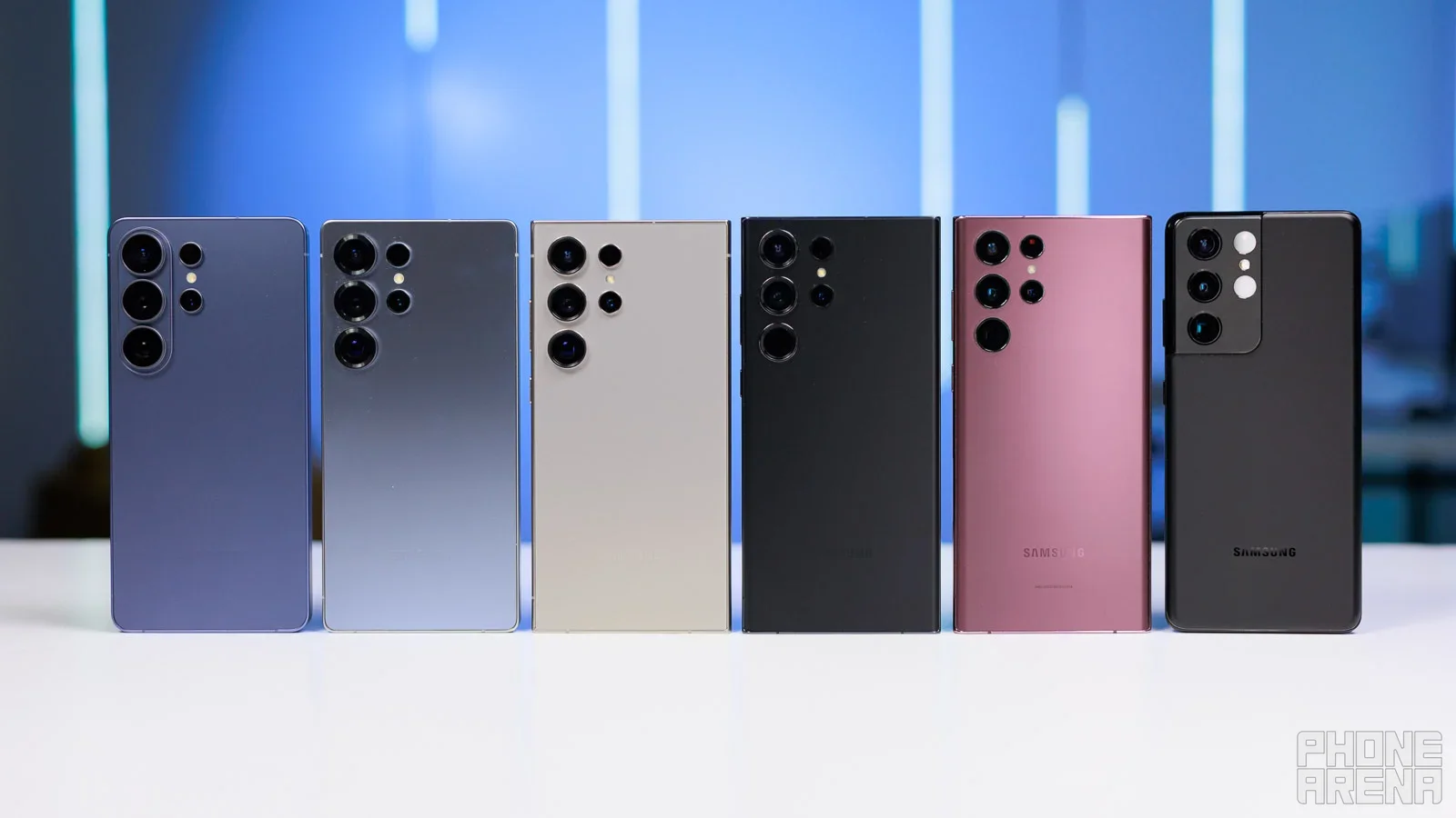 Several Ultra phones by Samsung.