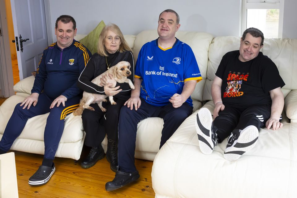 Frances Ryan, who worries for the future, with her sons Ben, Corey and Bobby from Glenbrien, Enniscorthy, Co Wexford. Photo: Patrick Browne