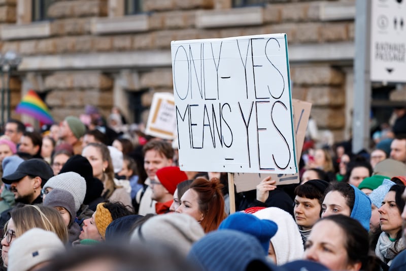 People gather to protest against online assaults against women in Hamburg, Germany, on March 26th last. Photograph: Morris MacMatzen/Getty
