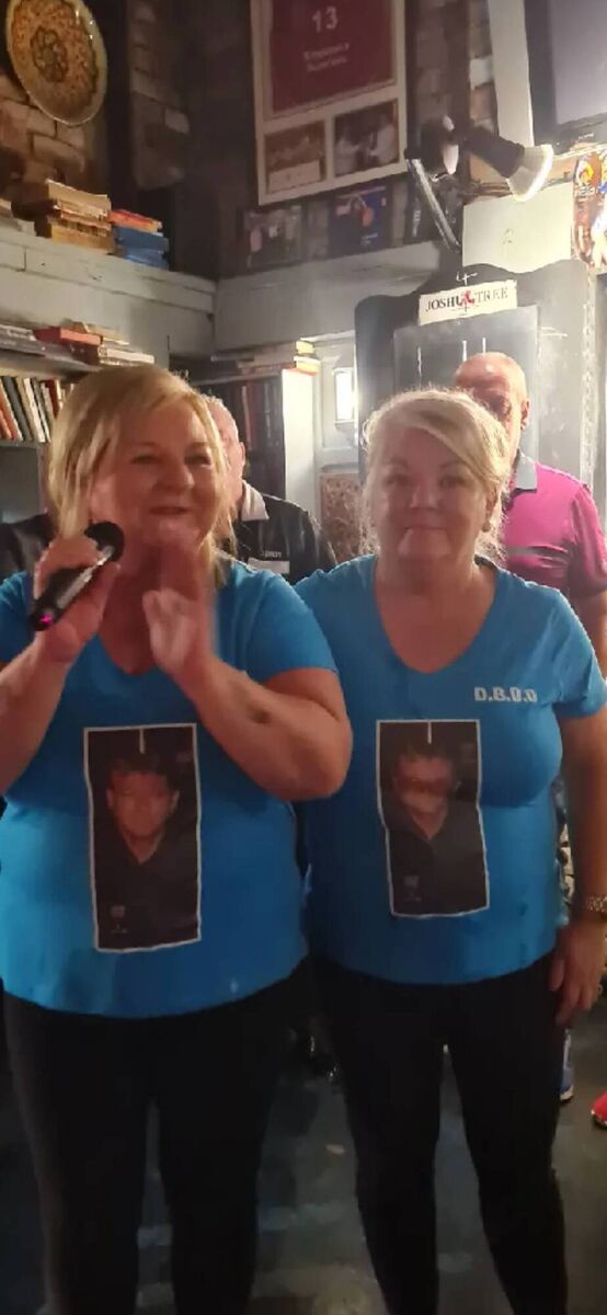 The late John Dinnybobs McCarthy's sisters, Kathleen and Rosie, at his memorial doubles dart tournament and the tournament will be held again on the 10th of April at the Joshua Tree Bar.