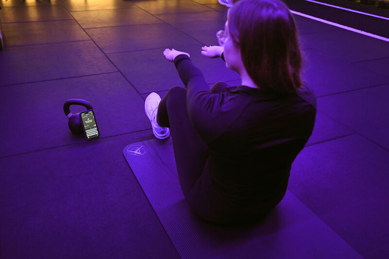  Nicole Glennon using a chatbot to help her keep fit Picture: Moya Nolan