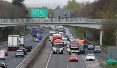 Slow-moving convoys cause traffic disruption as nationwide fuel protests under way
