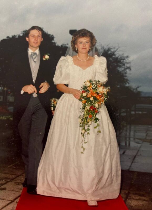 John Brennan and his wife Gwen on their wedding day.