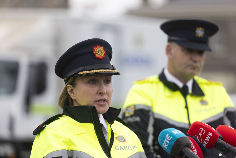 Deputy Commissioner, Operations Shawna Coxon and Garda Press Officer Liam Liam Geraghty speaking to the media regarding ongoing fuel protests around Dublin and the rest of the country, at Garda HQ, Dublin. Photo:Sam Boal/Collins Photos