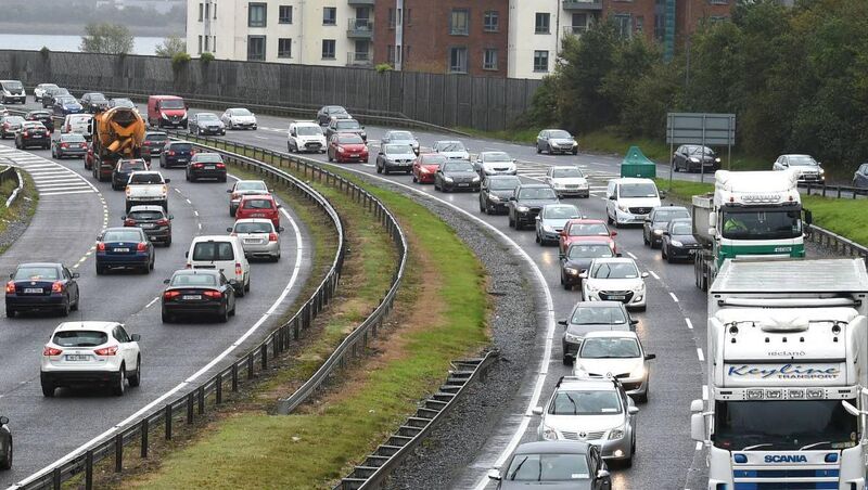 Tailbacks in both directions on approach and exit from the Jack Lynch Tunnel at Mahon, Co Cork.