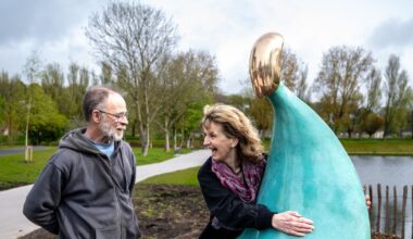 A new sculpture dedicated to the Chornobyl nuclear disaster installed at the Marina Park