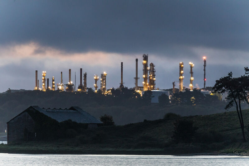  The Whitegate refinery in Cork — the only refinery in the State — processes imported crude oil and supplies a substantial portion of national demand, accounting for roughly 40% of petroleum products. Picture: David Creedon