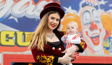 Circus ringmistress resumes work weeks after giving birth