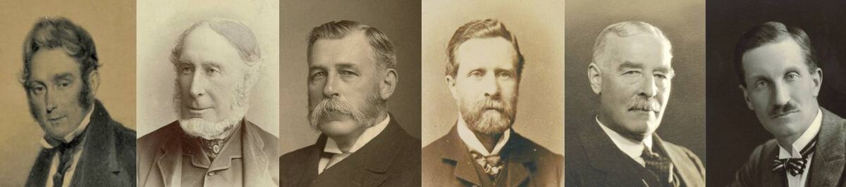 Six of the best: the Hill family had six architects across three generations – William Hill (1798-1844), Henry Hill (1807-1887), William Henry Hill I (1837-1911), Arthur Hill (1846-1921), William Henry Hill II (1867-1941), Henry Houghton Hill (1882-1951) (photos courtesy Hill Archive)