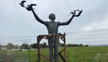 Cork road's 'Man with Birds' sculpture gone to a safe space as M28 works underway