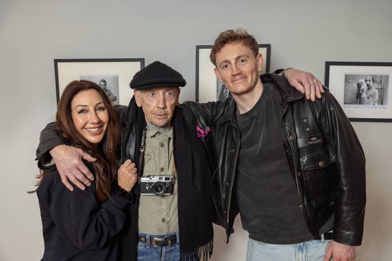  John Minihan with his children, Siobhan and Bosco, at the National Gallery of Ireland. Picture: Abe Neihum