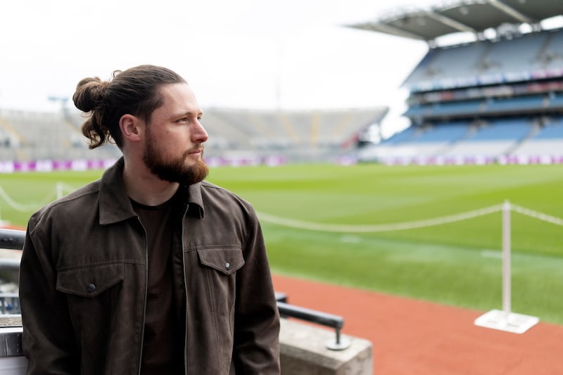 Mayo footballer Pádraig O'Hora, see her eon the pitch at Croke Park, is planning on climbing Everest this spring - and he will also be writing a diary during the expedition. Photograph: Chris Maddaloni/The Irish Times