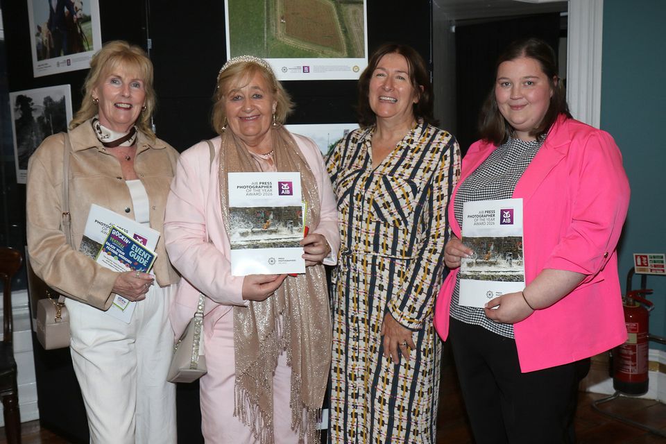 Lorna Lawler, Maree Lyng, Dr. Mairead Kelly and Cllr. Trish Byrne at the launch of the AIB Press Photographer of the Awards 2026 in Enniscorthy Castle. Photo. John Walsh Photography