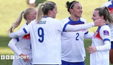 Alessia Russo celebrates scoring England's opener