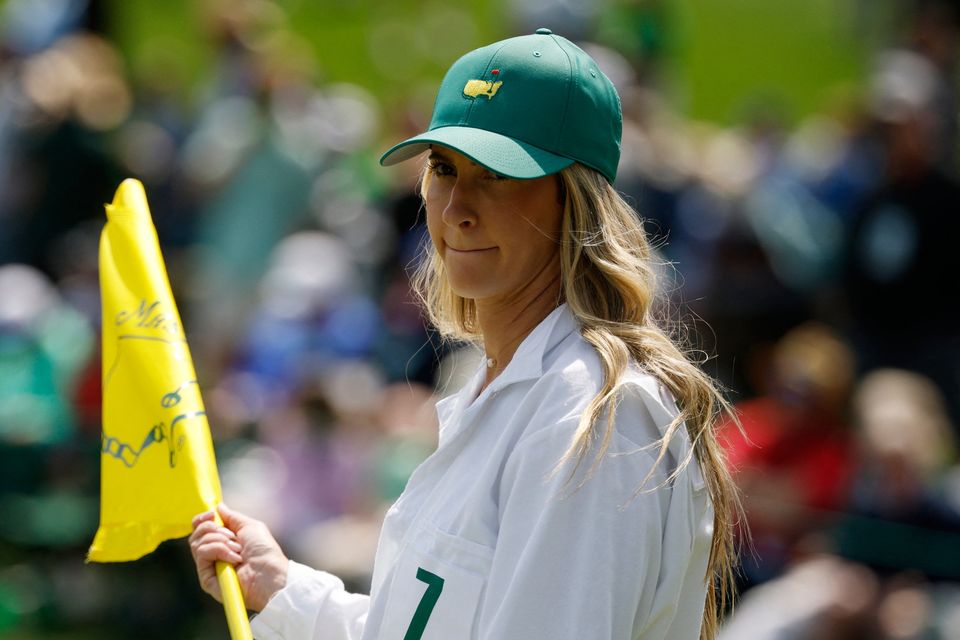 Golf - The Masters - Augusta National Golf Club, Augusta, Georgia, U.S. - April 8, 2026
Wife of Colombia's Nicolas Echavarria, Claudia De Antonio, during the par 3 contest REUTERS/Brian Snyder