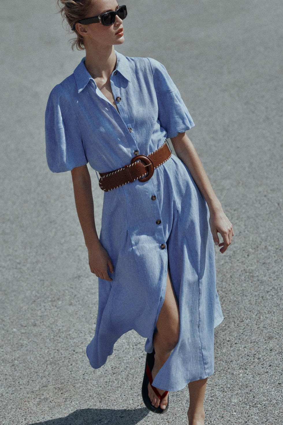 zara blue shirt dress