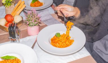 Pasta with tomato sauce at a restaurant in Milan on Feb. 3, 2026.