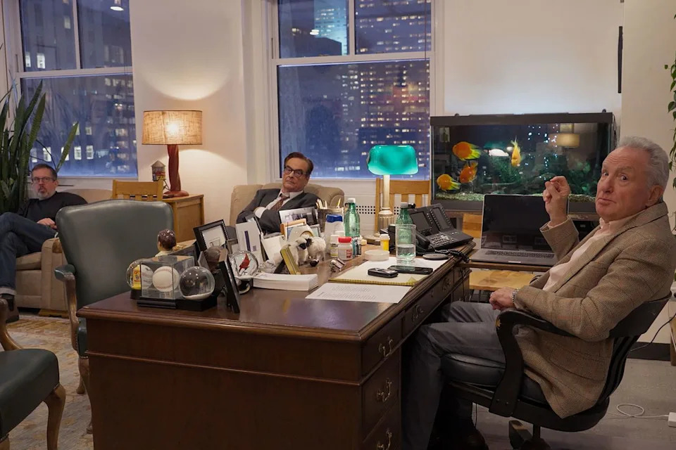 From left: Erik Kenward, Steve Higgins and Lorne Michaels in 'Lorne'Credit: Courtesy of Focus Features