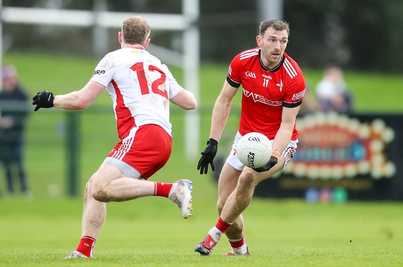 Sam Mulroy in a game against Tyrone in February. Could this be Louth's year? Photograph: Grace Halton/Inpho