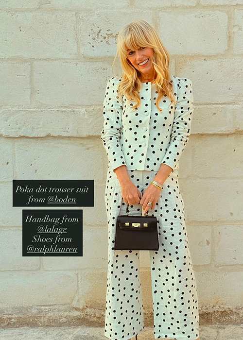 Clodagh McKenna polka dot suit